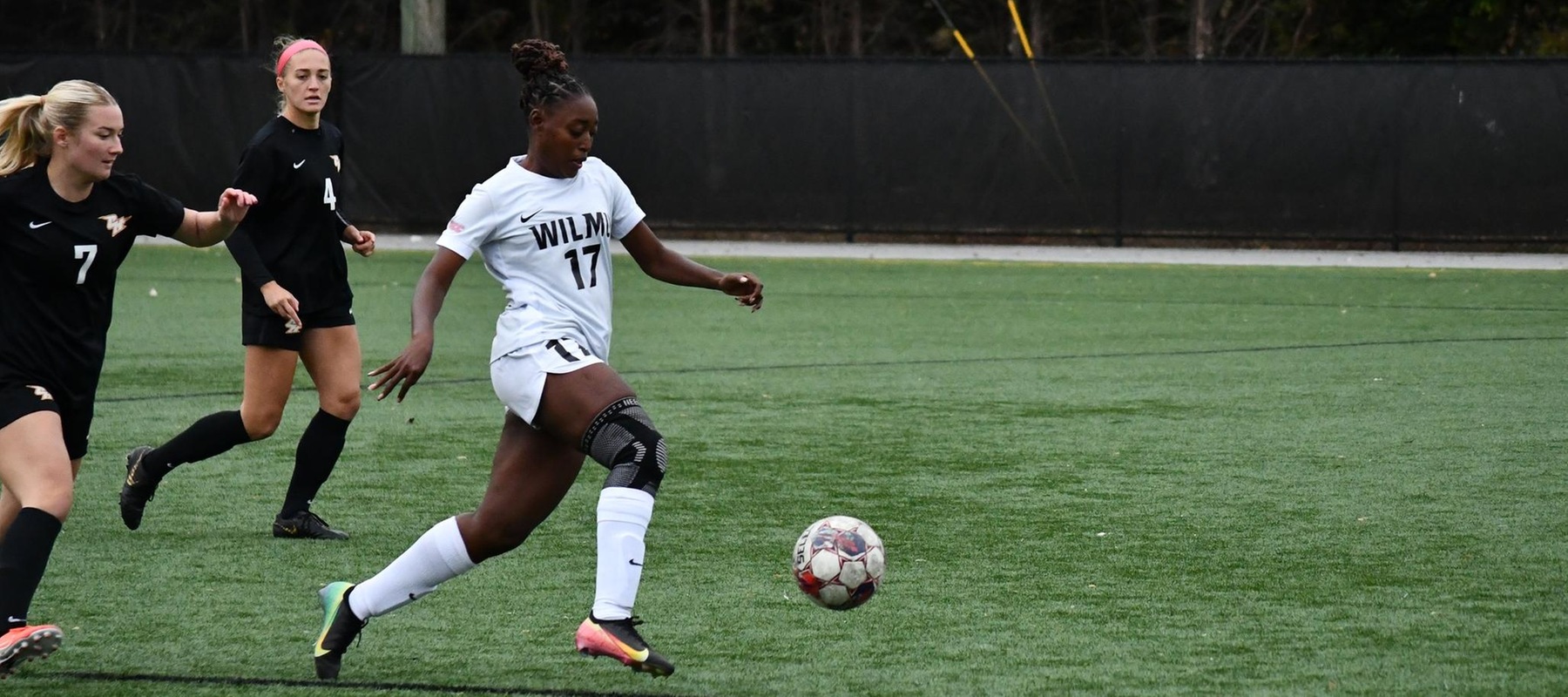 File photo of Ashante Wilson-Campbell who scored her first collegiate career goal at St. Thomas Aquinas. Copyright 2025; Wilmington University. All rights reserved. Photo by Alea Javorowsky. October 28, 2025 vs. Chestnut Hill.