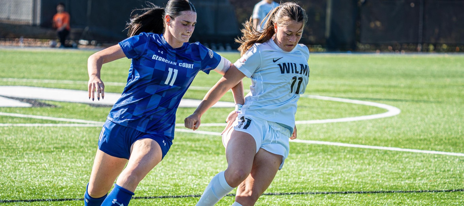 File photo of Indigo Kirk who scored the game-winner in overtime against Jefferson to send the Wildcats to the CACC Championship. Copyright 2025; Wilmington University. All rights reserved. Photo by Giovanni Badalamenti. October 8, 2025 vs. Georgian Court in CACC Tournament.