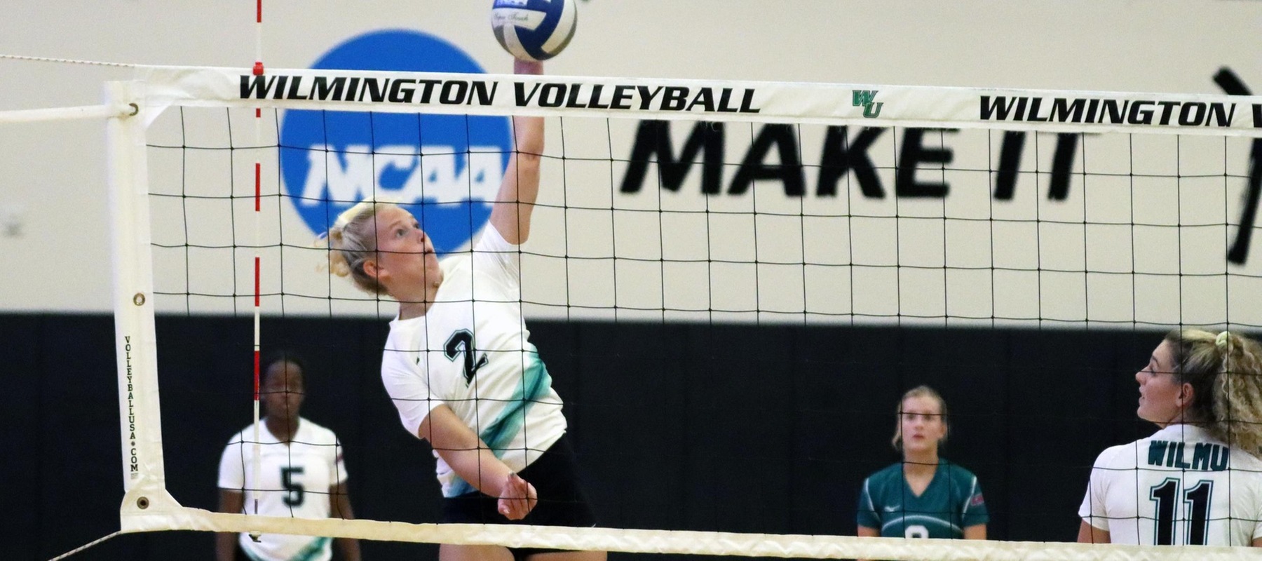 File photo of Heather Pedrick who posted a triple-double against Molloy. Copyright 2021; Wilmington University. All rights reserved. Photo by Dan Lauletta.
