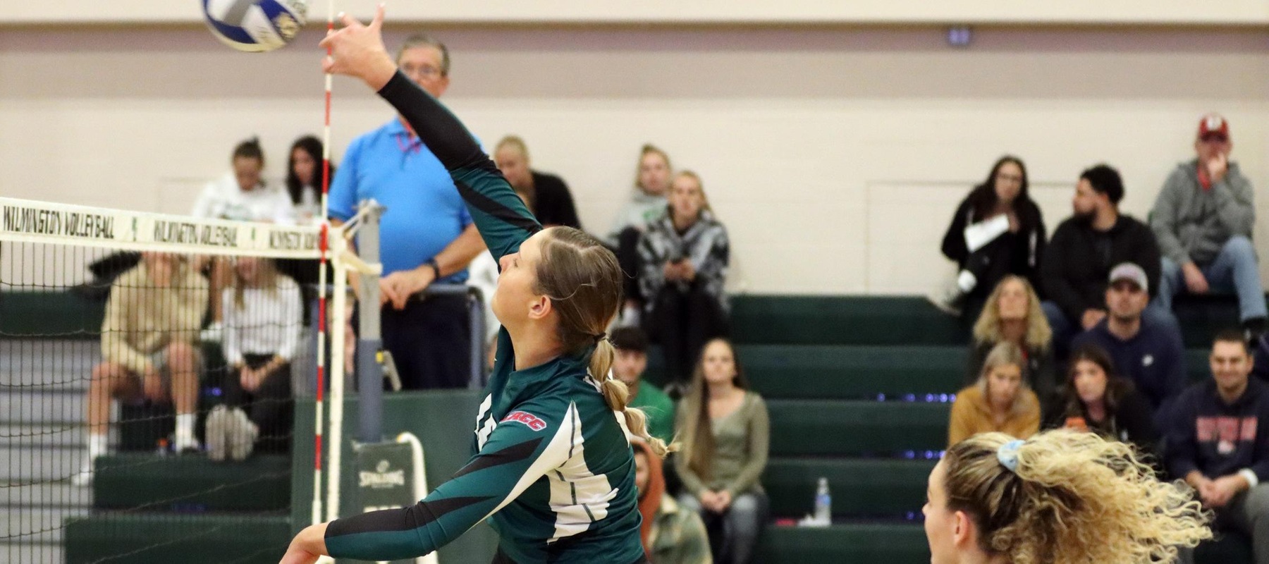 Photo of Dorie Moore against Bloomfield. Copyright 2022; Wilmington University. All rights reserved. Photo by Dan Lauletta. October 8, 2022 vs. Bloomfield.