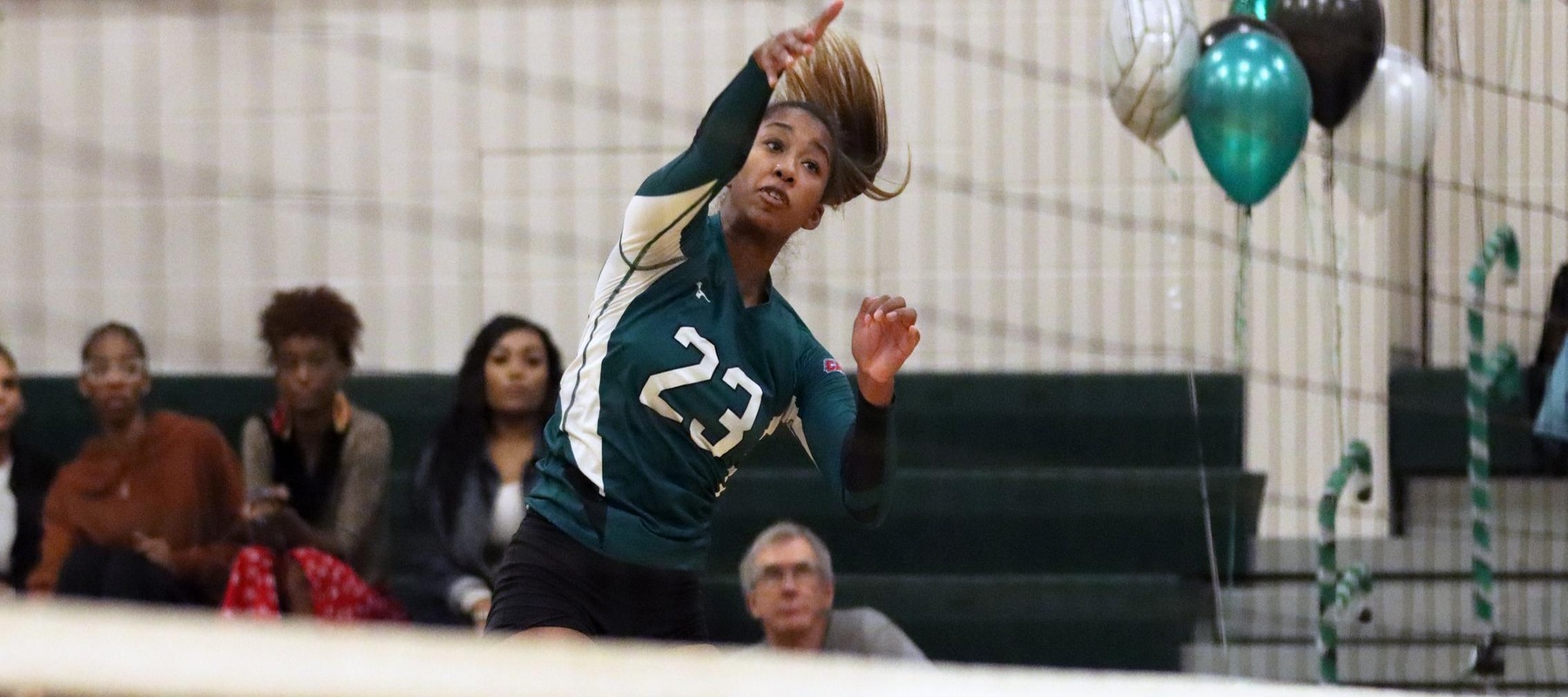 Photo of Sydney Hicks who led the Wildcats with nine kills against Goldey-Beacom. Copyright 2022; Wilmington University. All rights reserved. Photo by Dan Lauletta. October 27, 2022 vs. Goldey-Beacom