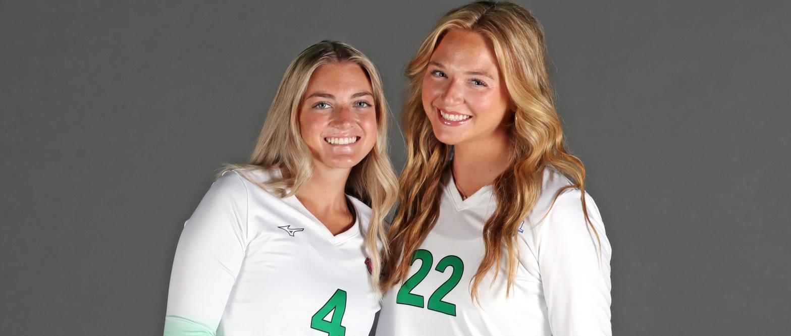 Photo of seniors Gabby Barth (4) and Christine Covello (22).