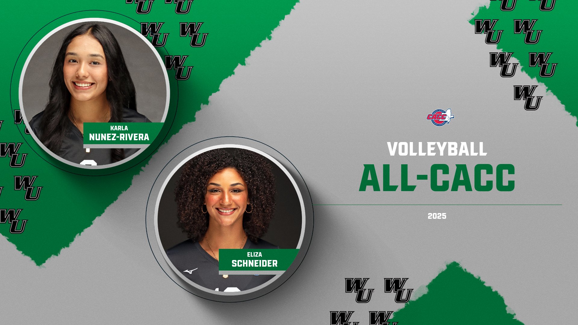 Karla Nunez-Rivera and Eliza Schneider Earn 2025 Volleyball All-CACC Honors